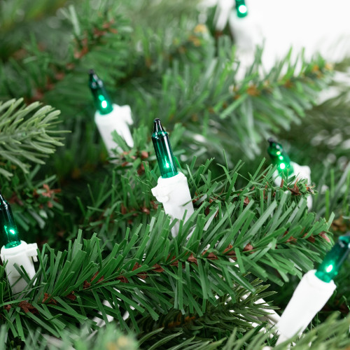 Mini Christmas Light Set - Teal - 17.25' White Wire - 50ct