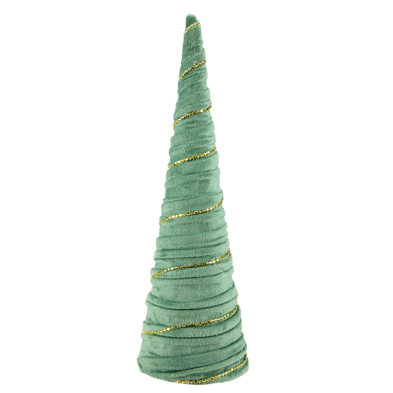 Twisted Cone Tree with Garland Christmas Decoration - 11.5" - Green