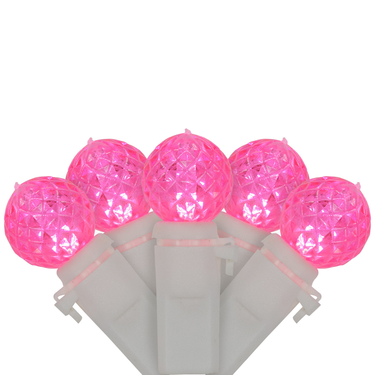 LED G12 Berry Christmas Lights - Pink - 16' White Wire - 50 ct