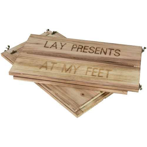 18" Wood Crate "Lay Presents at My Feet" Christmas Tree Collar