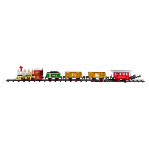 16-Piece Battery Operated Lighted and Animated Christmas Express Train Set with Sound