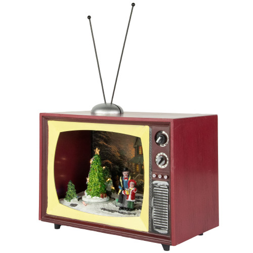 LED Lighted Animated and Musical TV Scene Christmas Display - 9.25"