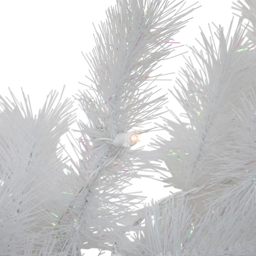 9' x 14" Pre-Lit White Alaskan Pine Artificial Christmas Garland, Warm White LED Lights