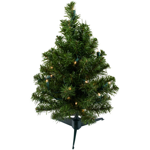 Pre-Lit Medium Canadian Pine Artificial Christmas Tree - 18" - Clear Lights