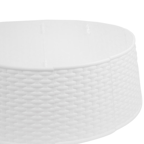 25.5" White Rattan Pattern Large Christmas Tree Collar