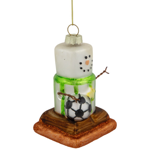 3.5" Soccer Smore Glass Christmas Ornament