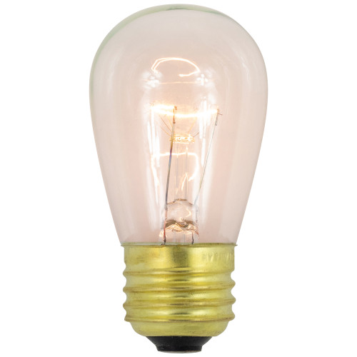 Pack of 25 Incandescent S14 Clear Christmas Replacement Bulbs