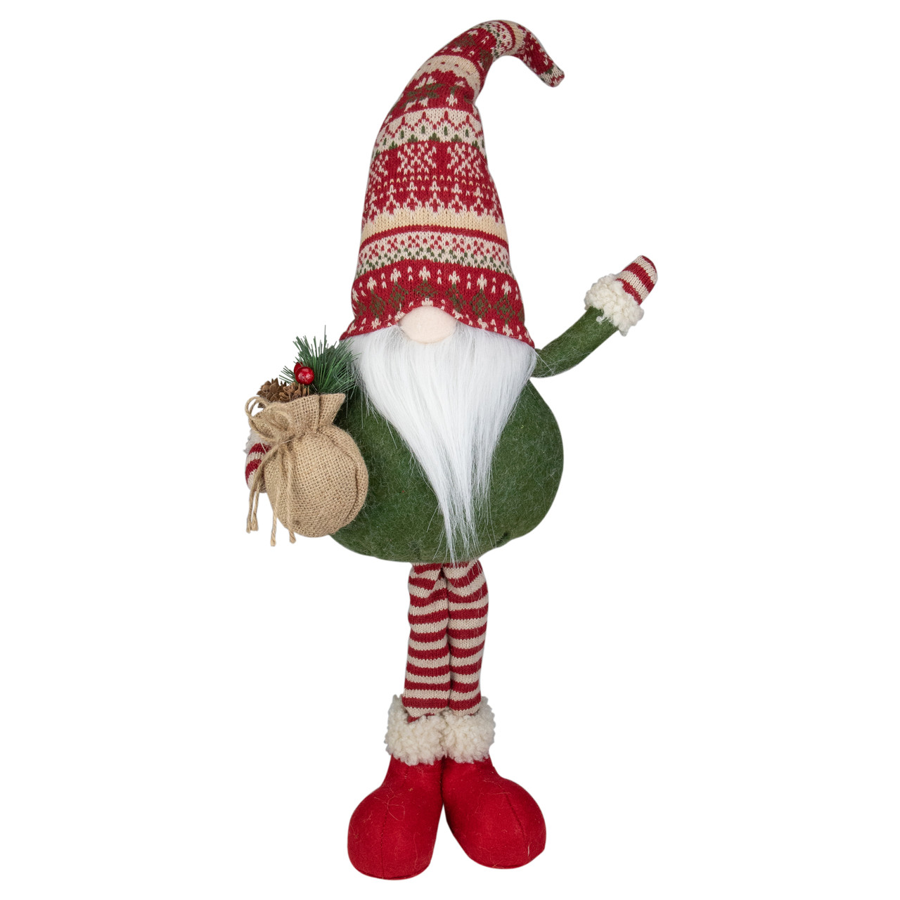 Standing Gnome Christmas Decoration with Gift Bag - 27"