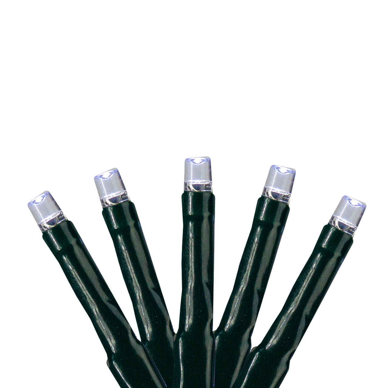 200 Pure White Cluster LED Wide Angle Christmas Lights - 20.5 ft Green Wire