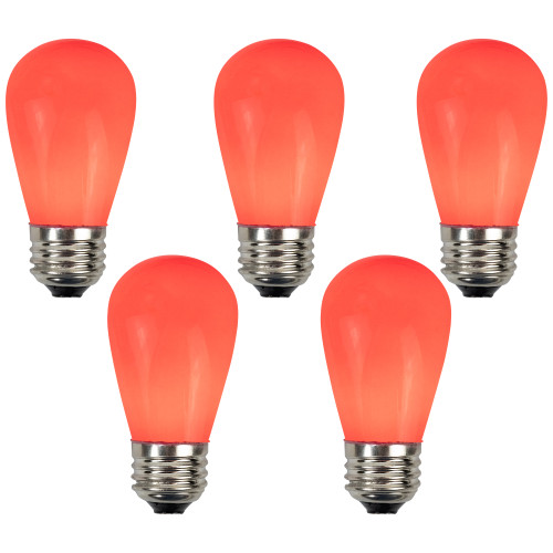 Pack of 25 Opaque Red LED S14 Christmas Replacement Bulbs
