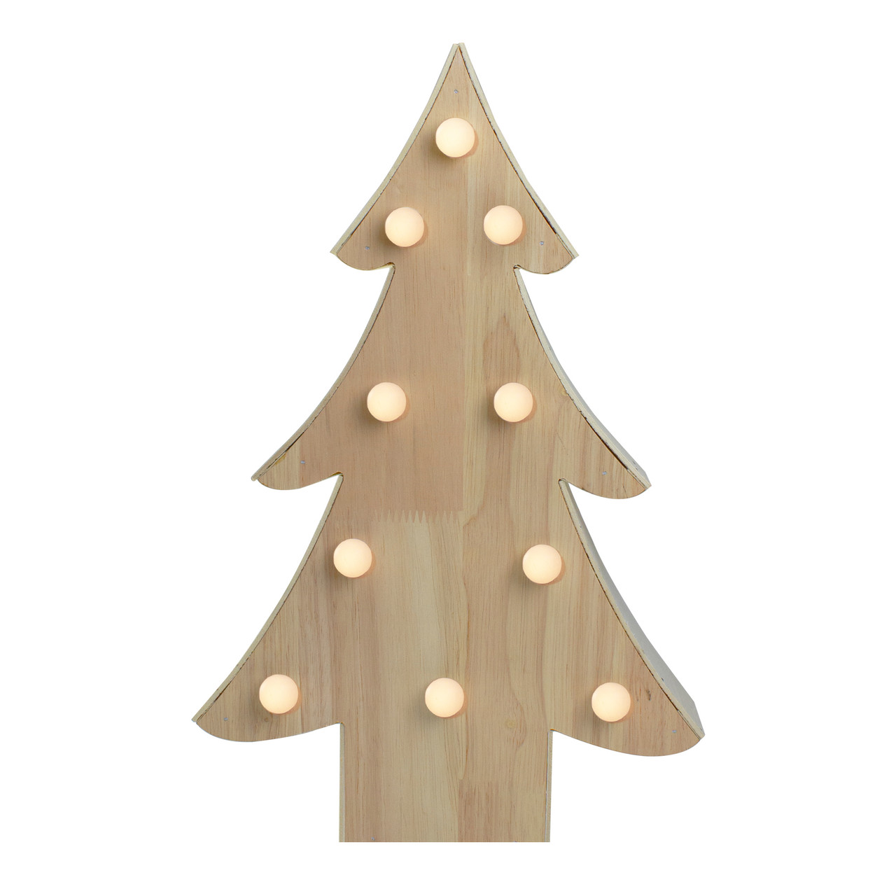 Lighted 3D Wooden Christmas Tree Decoration - 15"