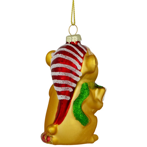 3" Caroling Mouse Glass Christmas Hanging Ornament
