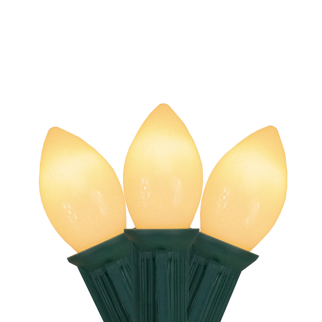 25-Count Clear C7 Mini Christmas Light Set, 24ft Green Wire