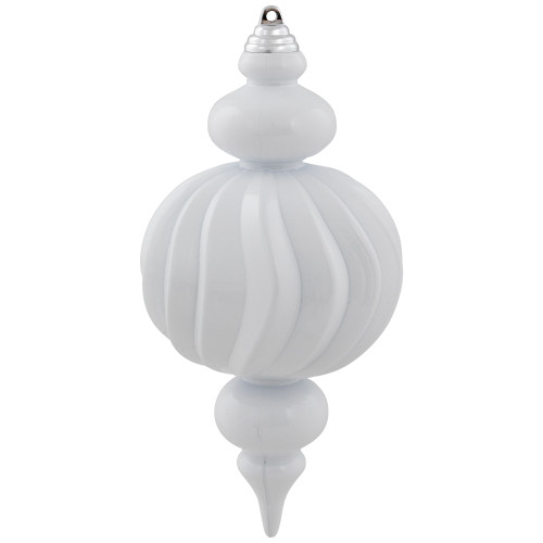 Commercial Size Shatterproof Finial Christmas Ornaments - 10" - White - Set of 4