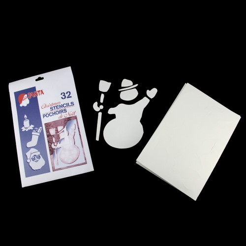 Pack of 32 White Santa Claus Christmas Art Stencils