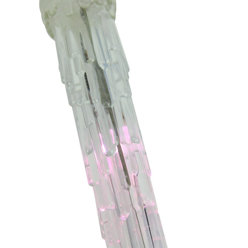 Set of 5 Color Changing Cascading Icicle Christmas Light Tubes - 13 ft Clear Wire