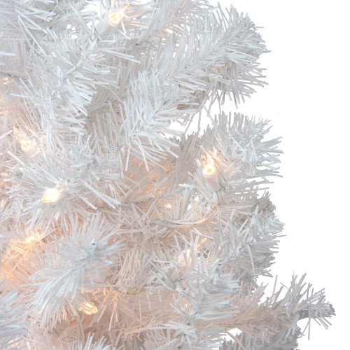 3' Pre-Lit Snow White Artificial Christmas Tree, Clear Lights