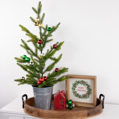 6.75" Traditional Colors Shatterproof Ball Ornament Christmas Pick