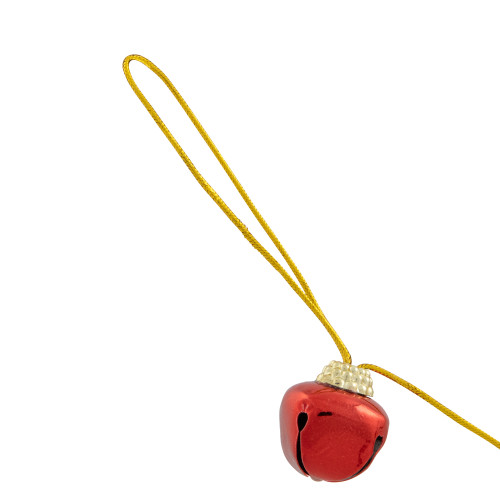 Shiny Christmas Jingle Bells Metal Garland - 7.5' - Red