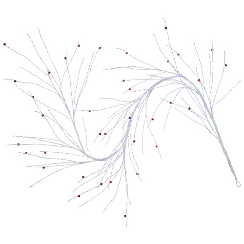 6' x 6" Pre-Lit White Christmas Garland with Red Jingle Bells, Multi-Color Lights