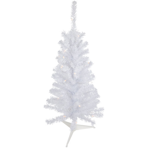 3' Pre-Lit Woodbury White Pine Slim Artificial Christmas Tree, Clear Lights