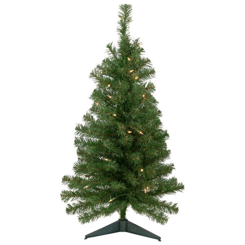 3' Pre-Lit Oakridge Noble Fir Artificial Christmas Tree, Clear Lights
