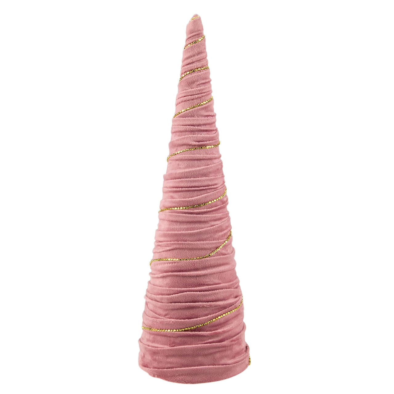 Twisted Cone Tree with Shiny Garland Christmas Decoration - 15.25" - Pink