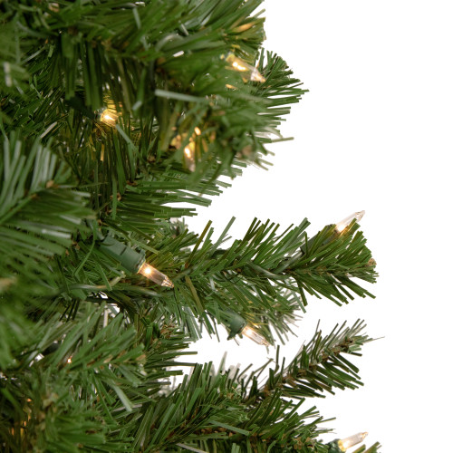 7.5' Pre-Lit Hazelton Spruce Pencil Artificial Christmas Tree, Clear Lights
