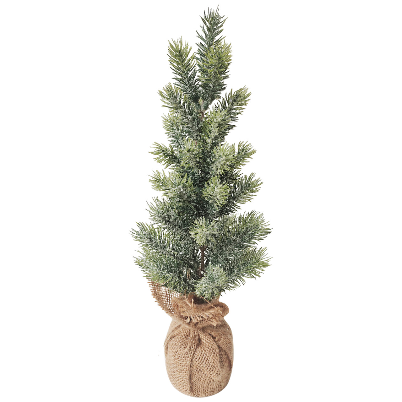 Frosted Pine in Burlap Base Christmas Tree - 17.5" - Unlit