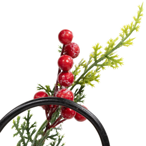 Apples and Berries Christmas Pillar Candle Holder - 10" - Green and Red