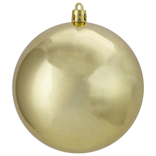 12ct Champagne Gold Shatterproof Shiny Christmas Ball Ornaments 4" (100mm)