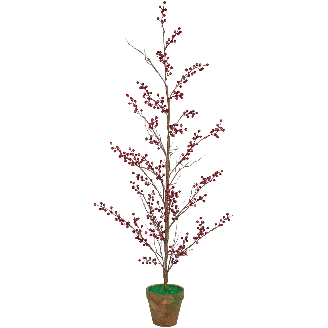 Potted Berry Artificial Christmas Twig Tree - Unlit - 4'