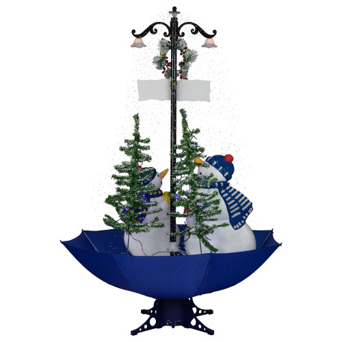 Lighted Musical Snowing Let it Snow Snowmen in Umbrella Base Christmas Decoration - 5.5'