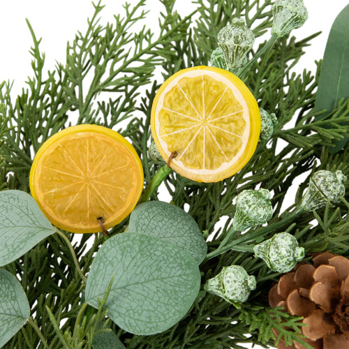 Real Touch?? Cypress, Lemon and Eucalyptus Artificial Christmas Wreath - 22" - Unlit