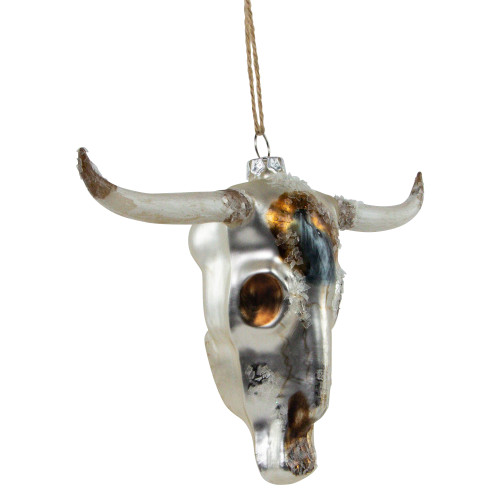 5.5" Longhorn Glass Christmas Ornament