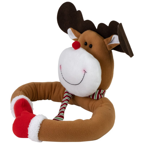 26" Plush Reindeer Christmas Tree Topper, Unlit