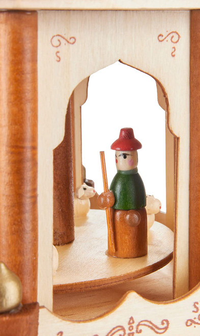 BRUBAKER Wooden Christmas Pyramid - 18 Inches - 3 Tier Carousel - Nativity Play - Designed in Germany