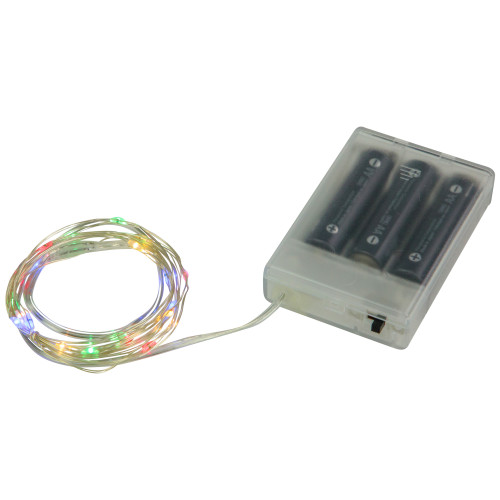 20-Count Multi-color LED Micro Fairy Christmas Lights - 6ft, Copper Wire