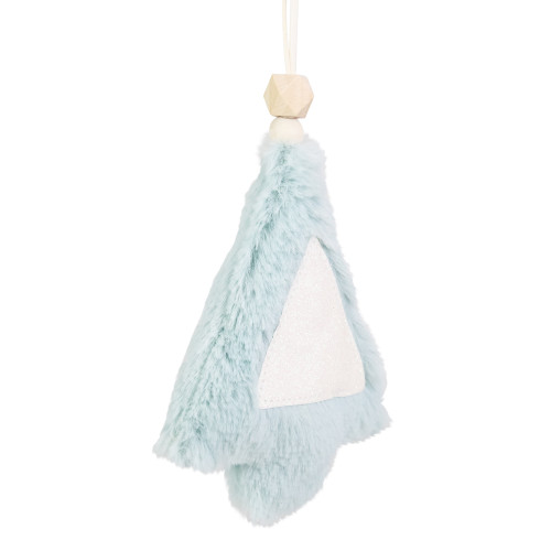 6" Blue Faux Fur Plush Tree Christmas Ornament