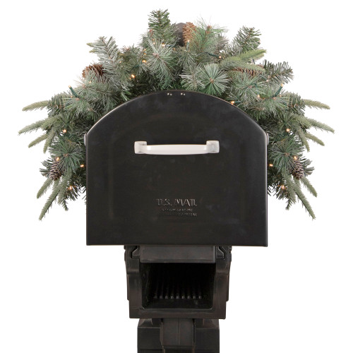 Real Touch?? Pre-lit Pinecone and Mixed Pine Artificial Mailbox Christmas Swag - 36"