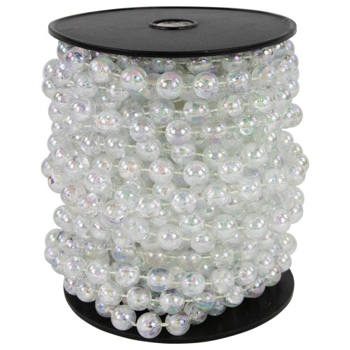 33' x .5"  Clear Iridescent Beaded Artificial Christmas Garland, Unlit