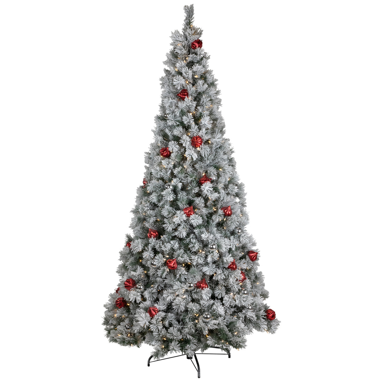 Pre-Lit Snowy Bristle Pine Artificial Christmas Tree - 7.5' - Warm White LED Lights