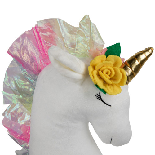 Plush Rainbow Unicorn Christmas Picks - 24" - Set of 2