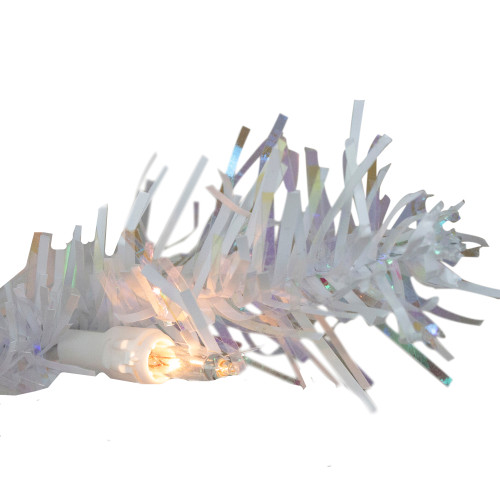 2' Pre-lit White Iridescent Pine Artificial Christmas Tree - Clear Lights