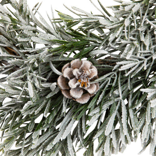 Pine Cones and Berries Flocked Pine Artificial Christmas Wreath - 20" - Unlit