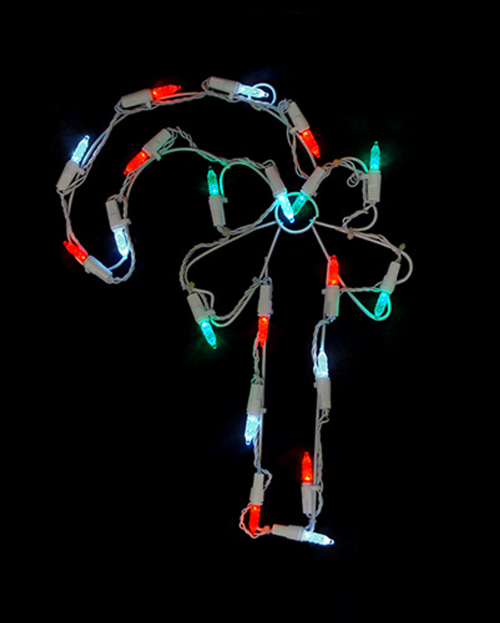 LED Candy Cane Window Silhouette Christmas Decoration - 12" - Multicolor Lights