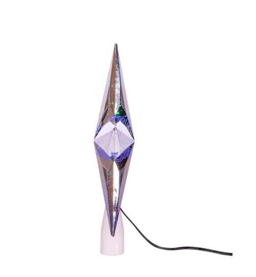 8.75" Silver "Merry Christmas" Star Tree Topper - Multi Colored