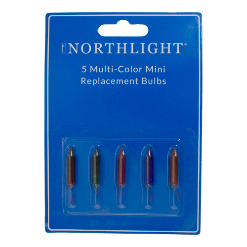Pack of 5 Multi-Color Mini Christmas Replacement Bulbs, 3.5 Volts
