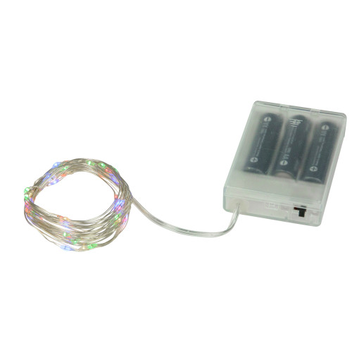 50-Count Multicolor LED Micro Fairy Christmas Lights - 16ft, Copper Wire