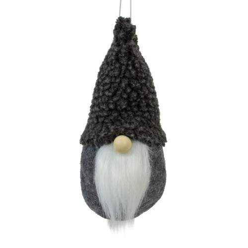 Plush Gnome Christmas Ornament - 7" - Gray
